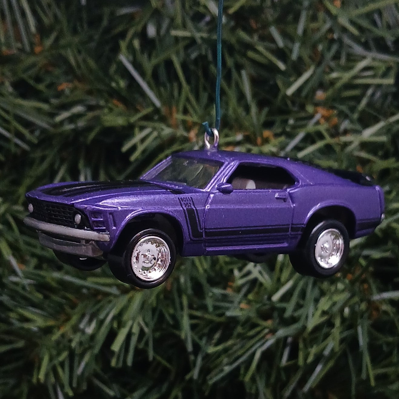 Ford 1970 Mustang Ornament Christmas Gift Boss 302 Xmas Tree Decoration Purple