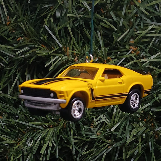 Ford 1970 Mustang Ornament Christmas Gift Boss 302 Xmas Tree Decoration Yellow