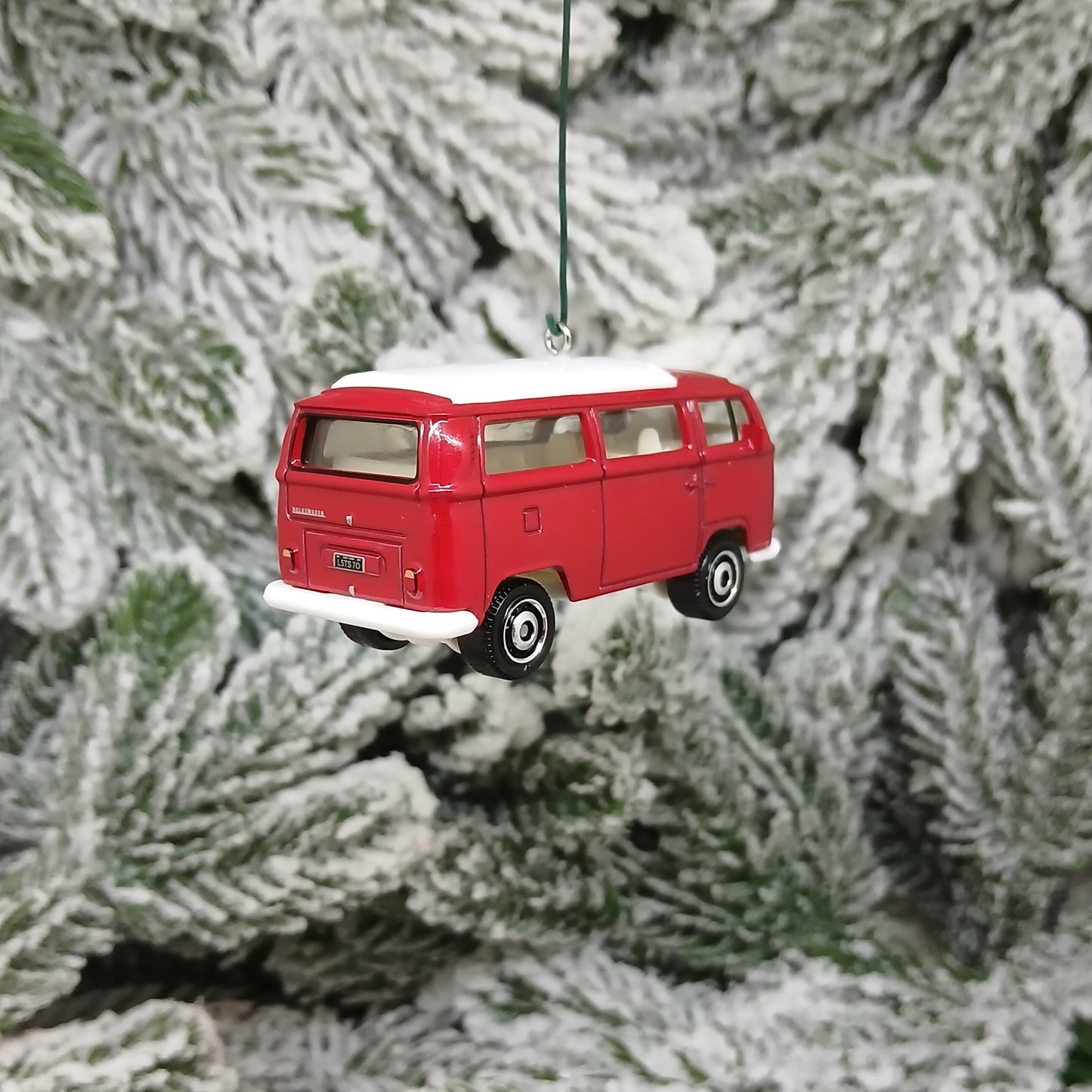 VW 1970 Bus Ornament Christmas Gift Xmas Tree Decoration Volkswagen T2 Van Red Licensed