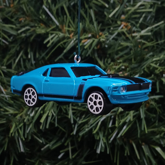 Ford Mustang Ornament 1970 Boss 302 Christmas Gift Xmas Tree Decoration Blue