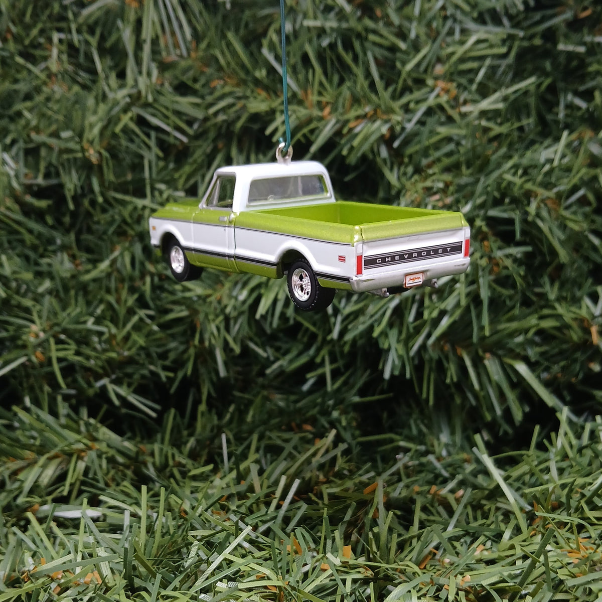 1972 Chevy C10 Truck Ornament Christmas Gift Idea C-10 Chevrolet Pickup Xmas Decoration Green White