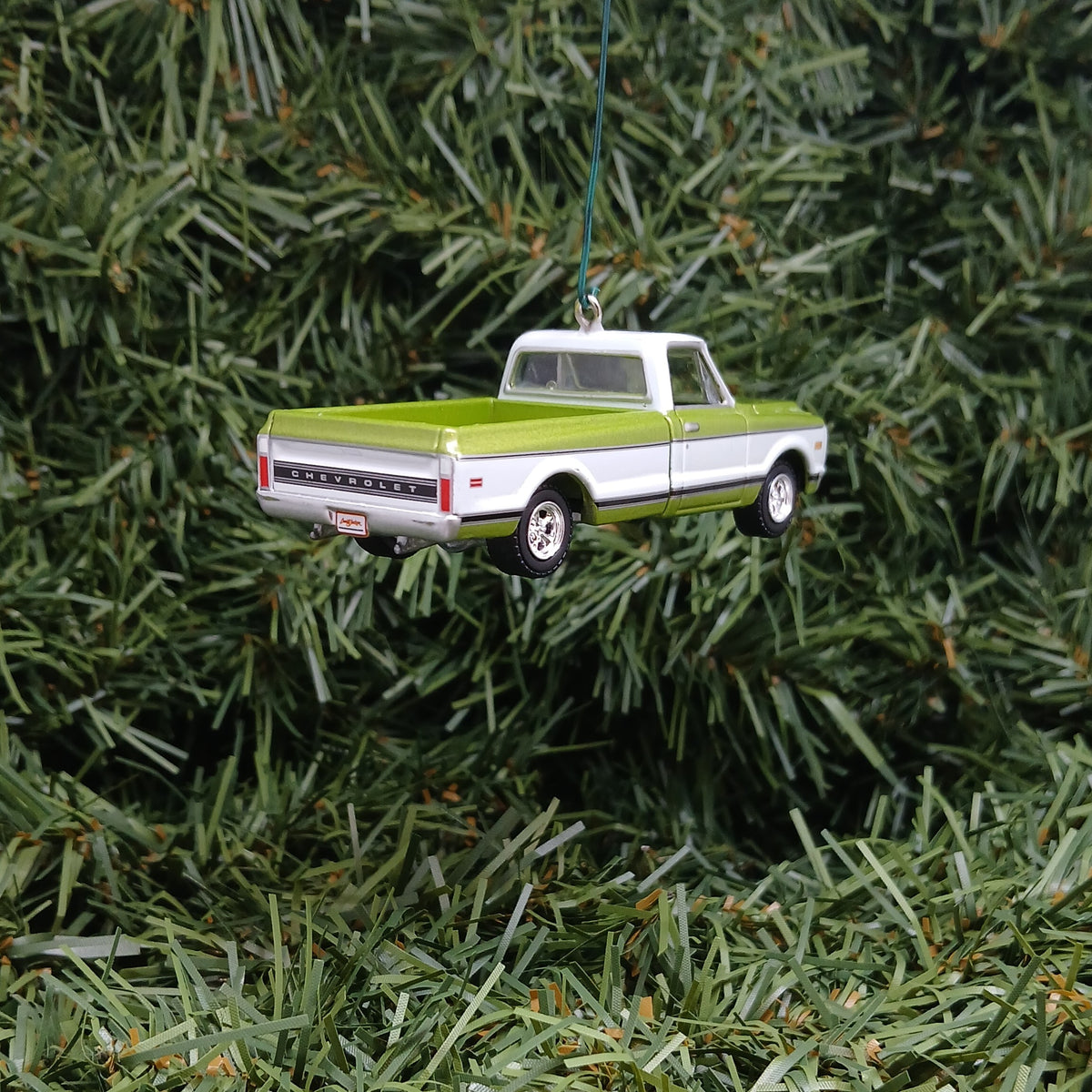 1972 Chevy C10 Truck Ornament Christmas Gift Idea C-10 Chevrolet Pickup Xmas Decoration Green White
