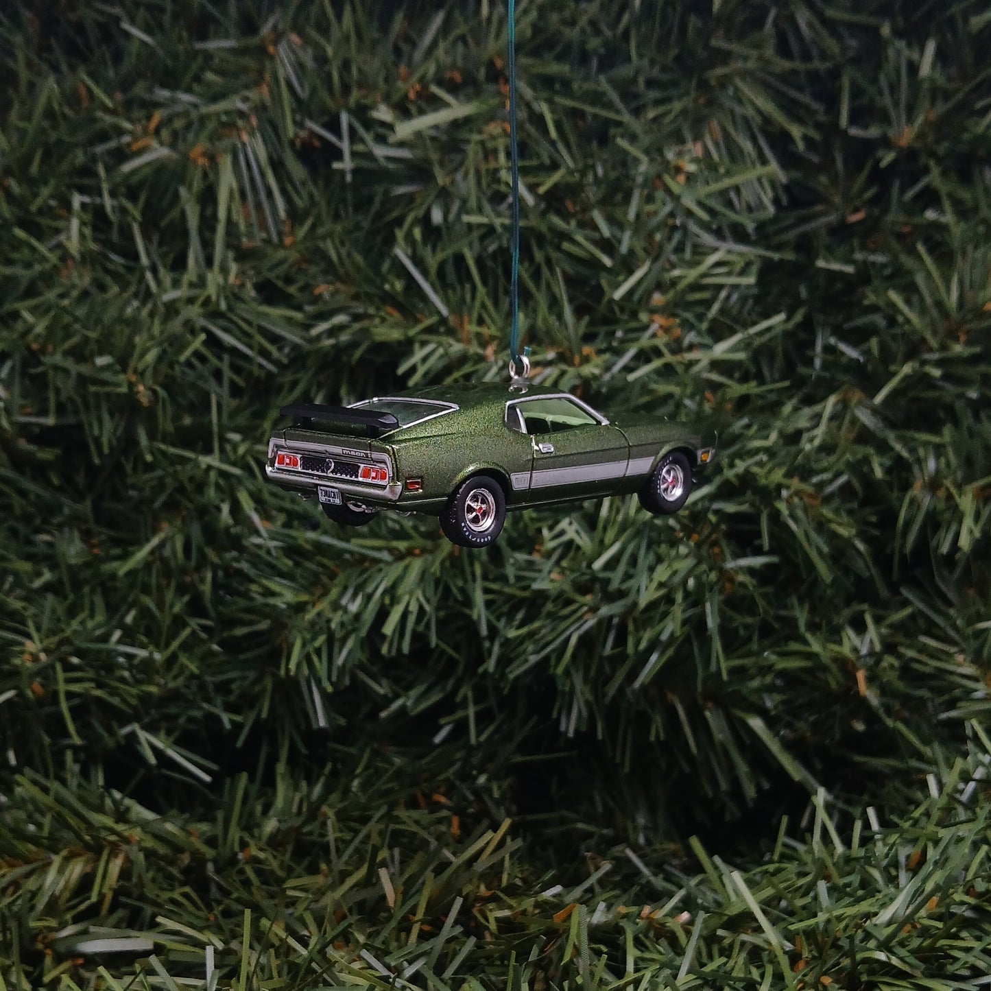 Ford 1973 Mustang Mach 1 Ornament Christmas Gift Xmas Tree Decoration Ivy Bronze Poly