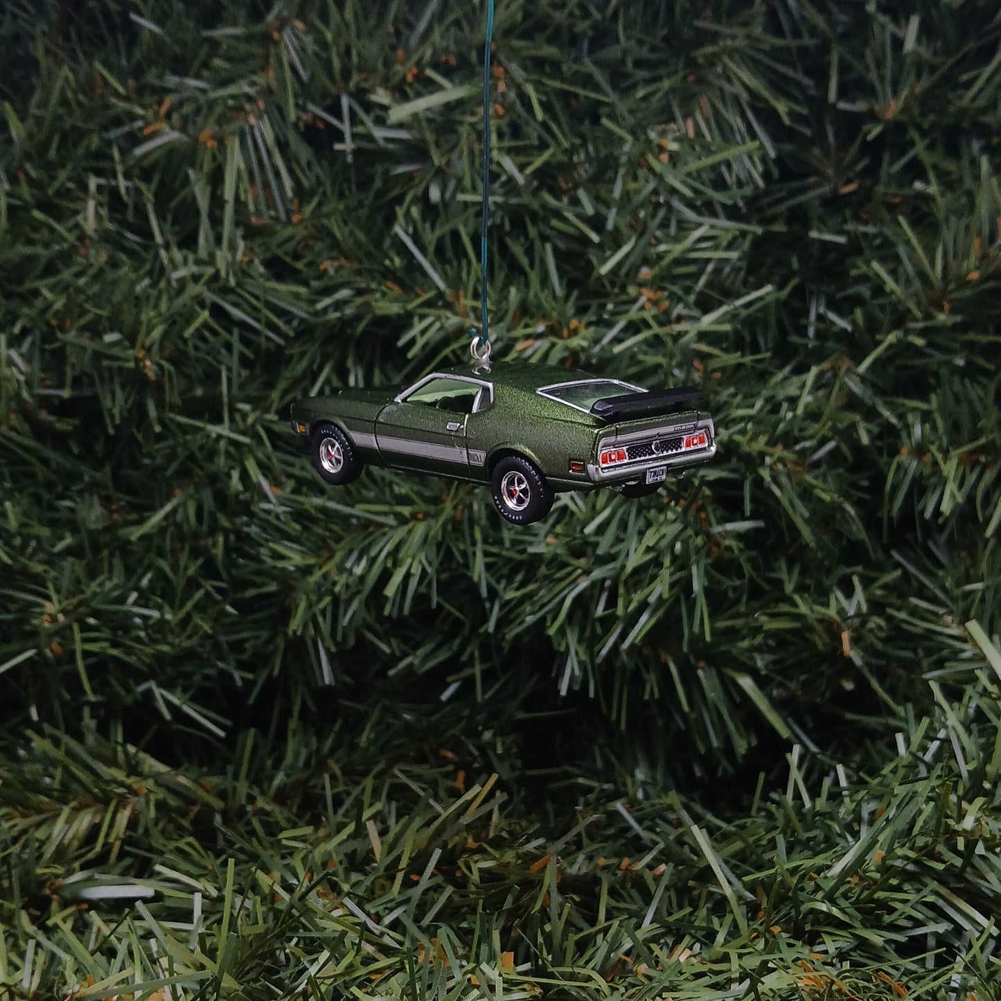 Ford 1973 Mustang Mach 1 Ornament Christmas Gift Xmas Tree Decoration Ivy Bronze Poly