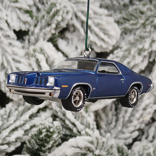 PONTIAC GRAND AM 1973 Christmas Tree Decoration Unique Xmas Gift Idea Blue Nicely Detailed 1974 1975