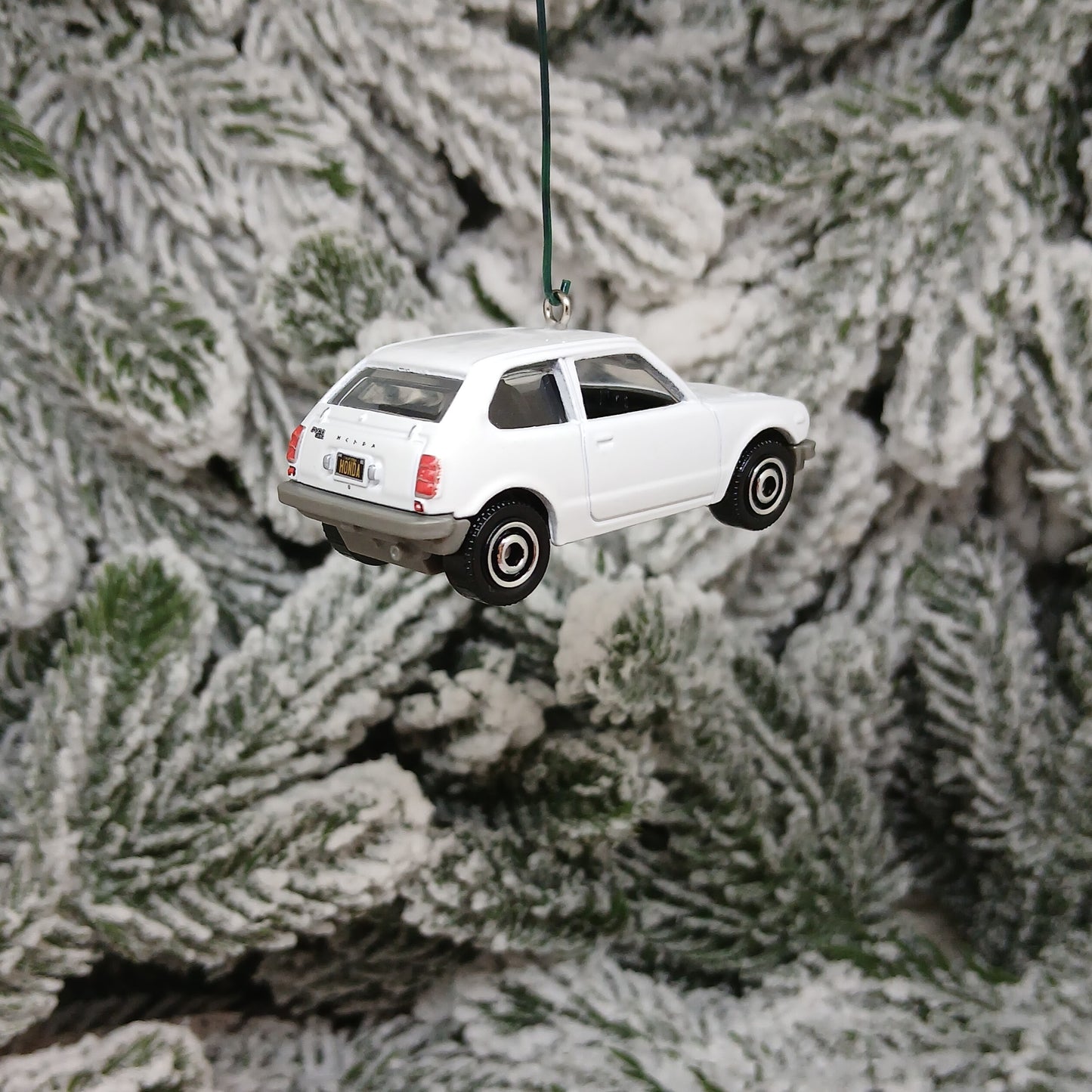 Honda Civic Ornament 1976 CVCC Christmas Gift Idea White Yellow Silver 1973-1979