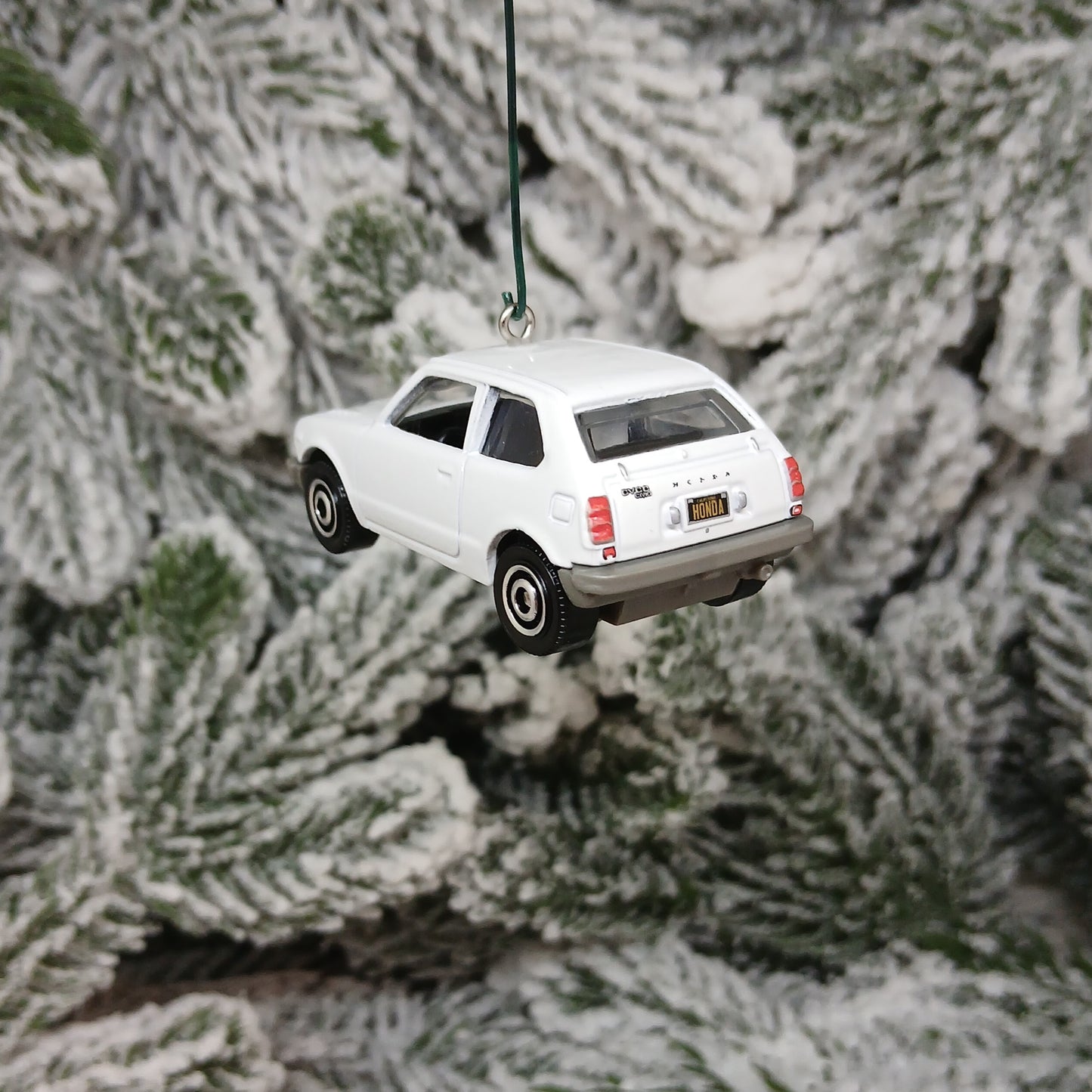 Honda Civic Ornament 1976 CVCC Christmas Gift Idea White Yellow Silver 1973-1979