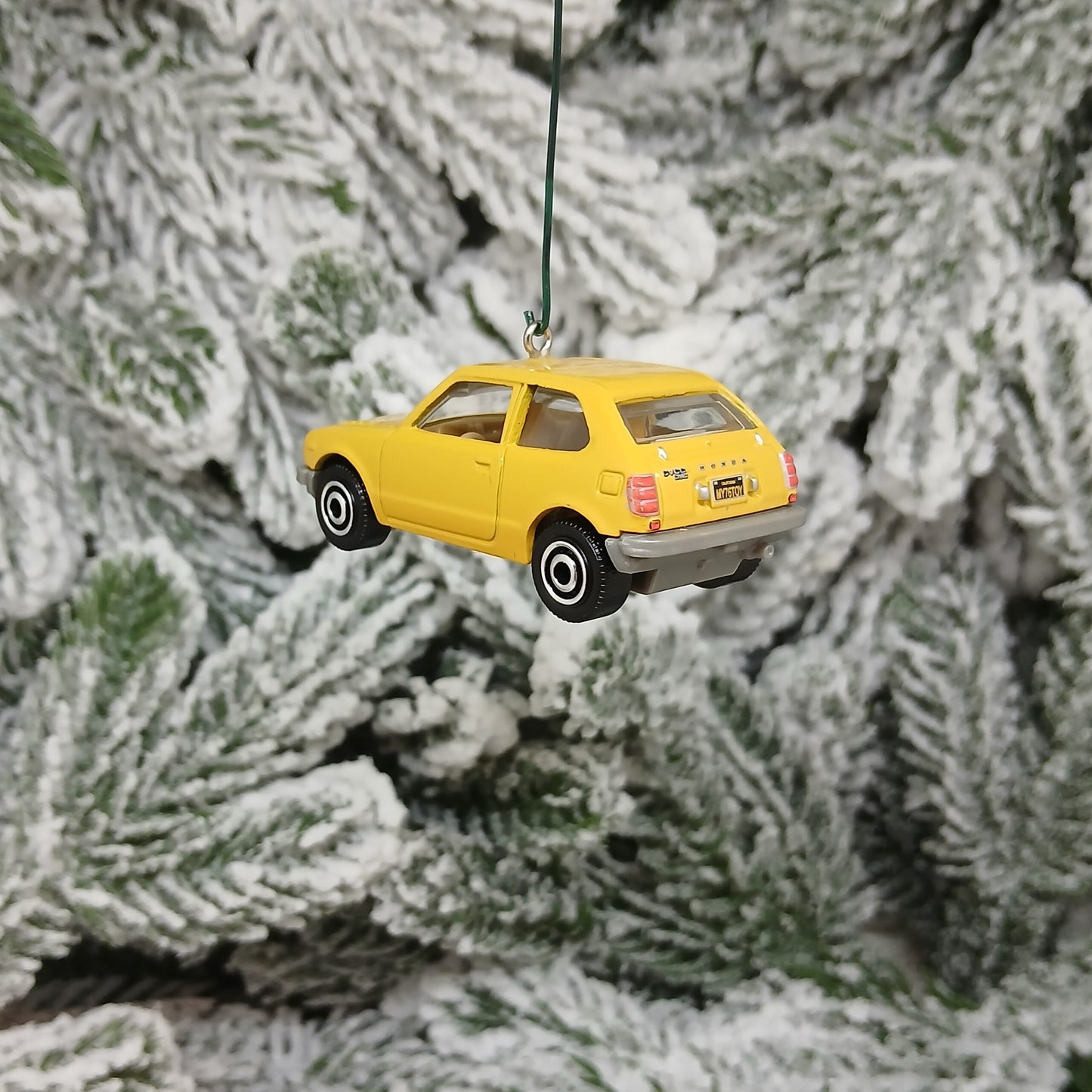 Honda Civic Ornament 1976 CVCC Christmas Gift Idea White Yellow Silver 1973-1979