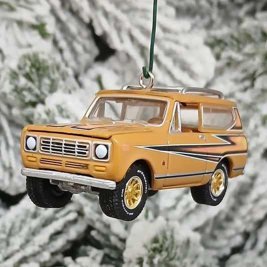 International 1979 Scout II Christmas Ornament Unique Gift Idea Xmas Tree Decoration Rallye Gold