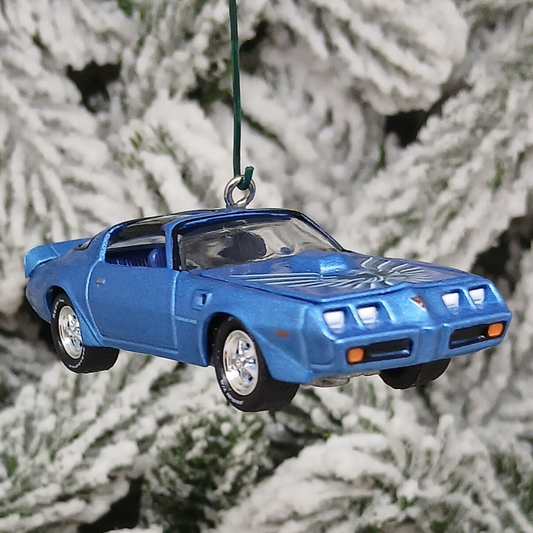 Pontiac 1980 Firebird Trans Am Ornament Christmas Tree Decoration Unique Gift Bright Blue