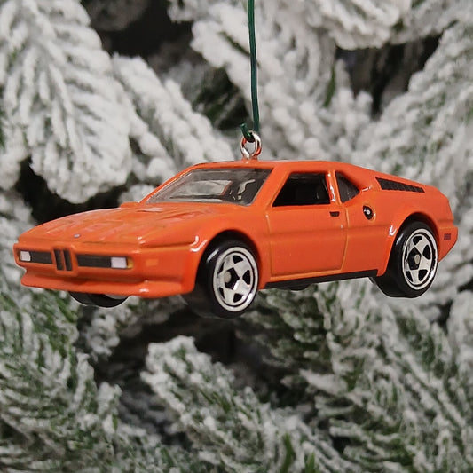 BMW 1982 M1 Ornament Christmas Gift Unique Car Xmas Tree Decoration Orange