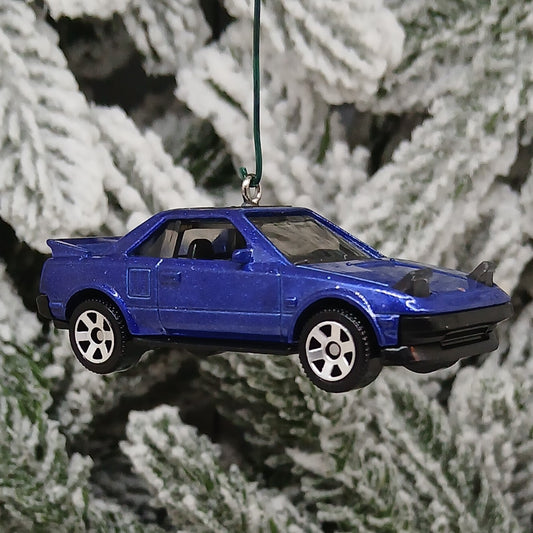 TOYOTA 1984 MR2 Ornament Christmas Gift Xmas Tree Decoration 1985-1989 White Blue Silver