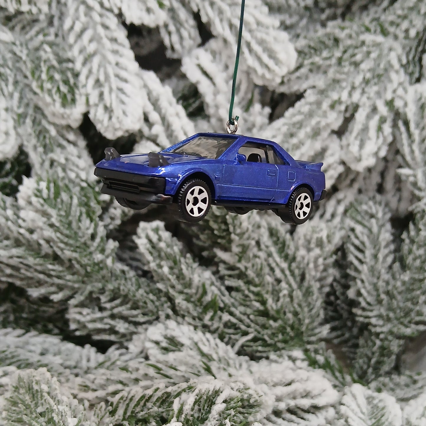 TOYOTA 1984 MR2 Ornament Christmas Gift Xmas Tree Decoration 1985-1989 White Blue Silver
