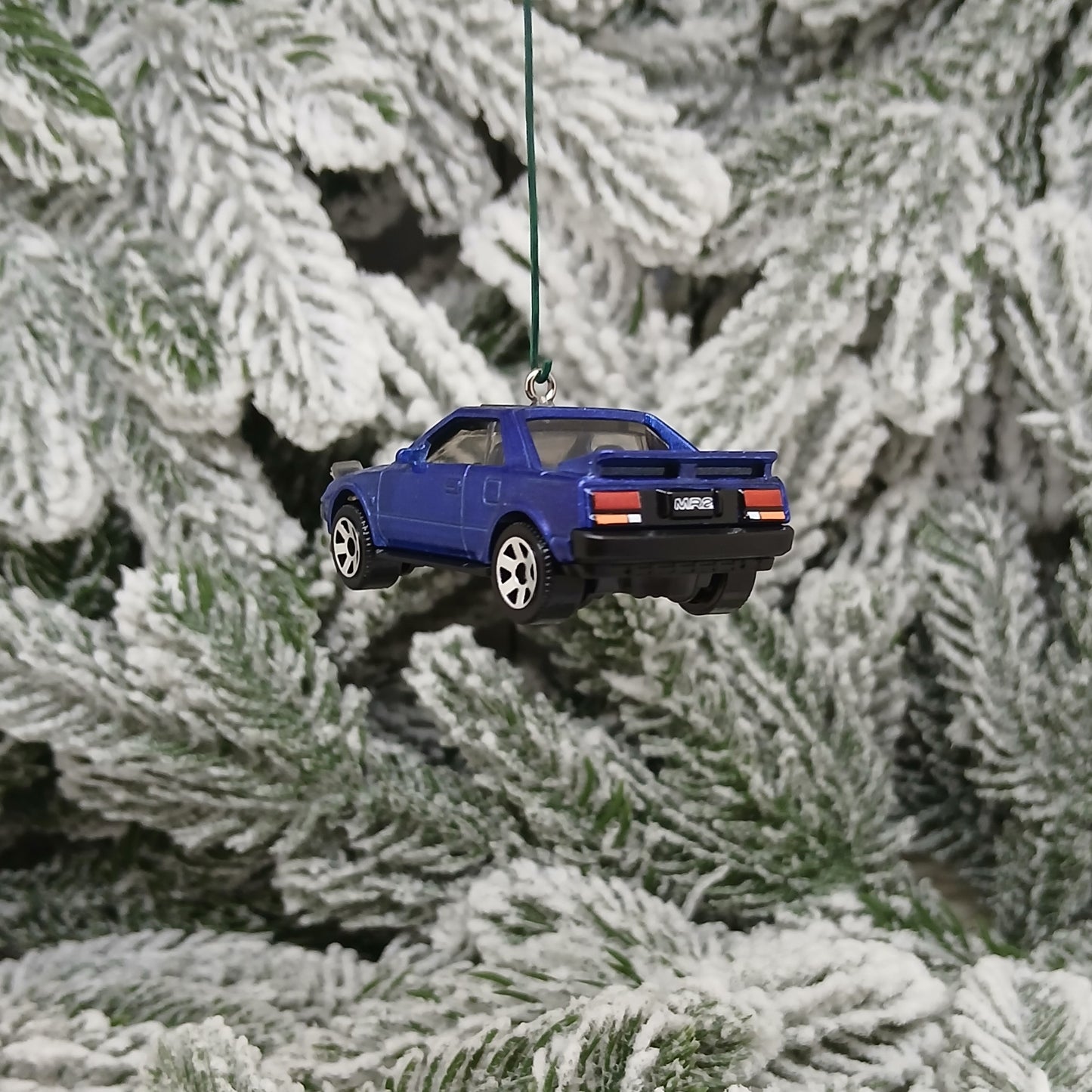TOYOTA 1984 MR2 Ornament Christmas Gift Xmas Tree Decoration 1985-1989 White Blue Silver