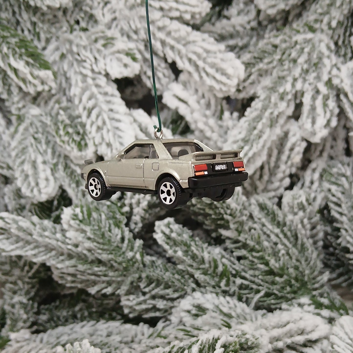 TOYOTA 1984 MR2 Ornament Christmas Gift Xmas Tree Decoration 1985-1989 White Blue Silver