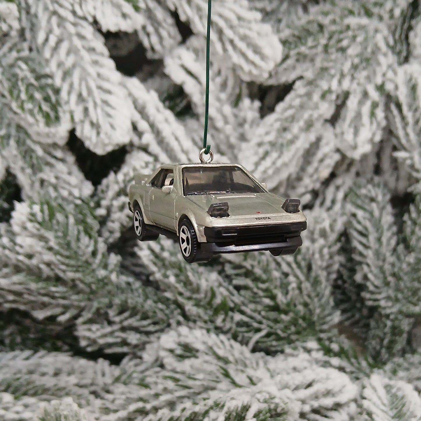 TOYOTA 1984 MR2 Ornament Christmas Gift Xmas Tree Decoration 1985-1989 White Blue Silver