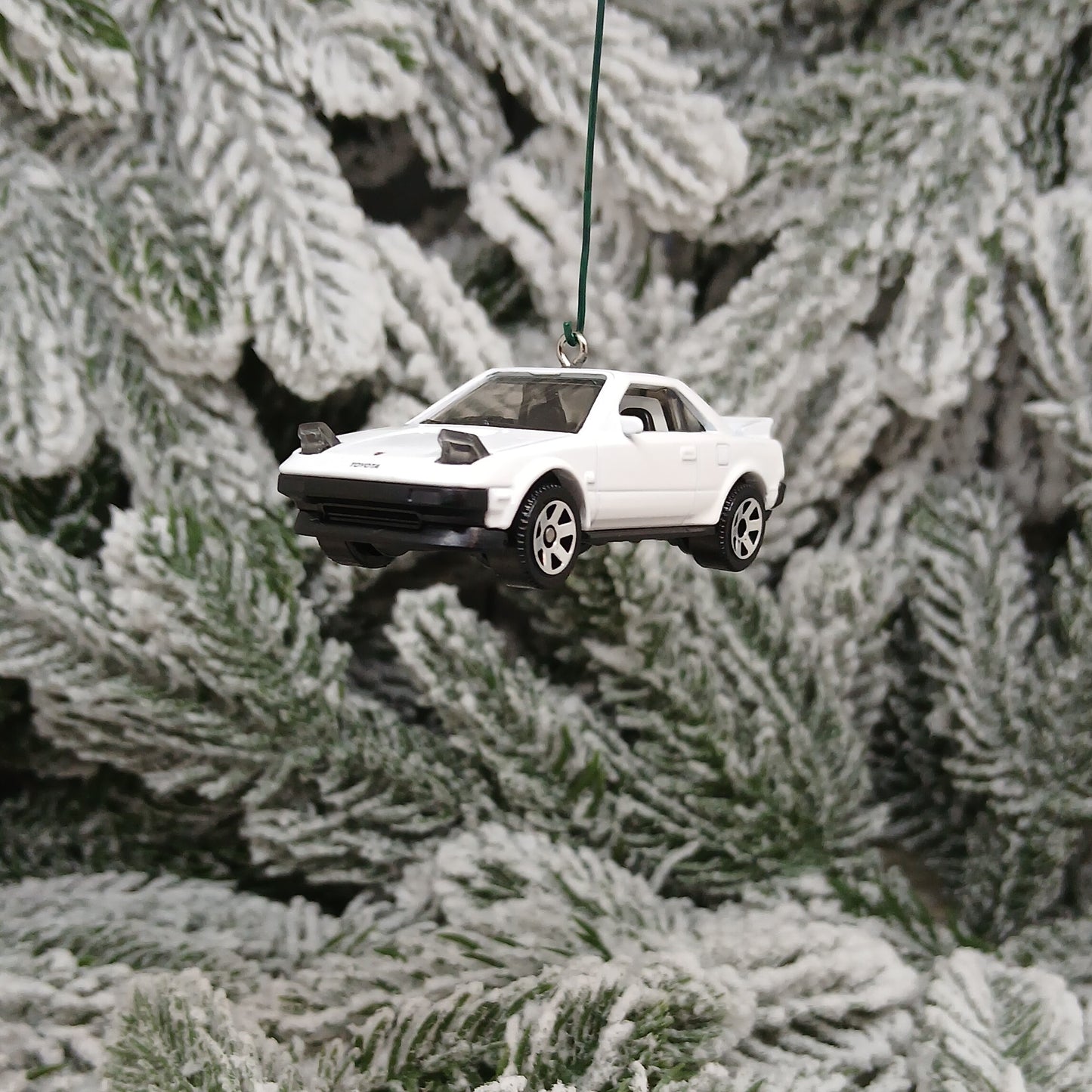 TOYOTA 1984 MR2 Ornament Christmas Gift Xmas Tree Decoration 1985-1989 White Blue Silver