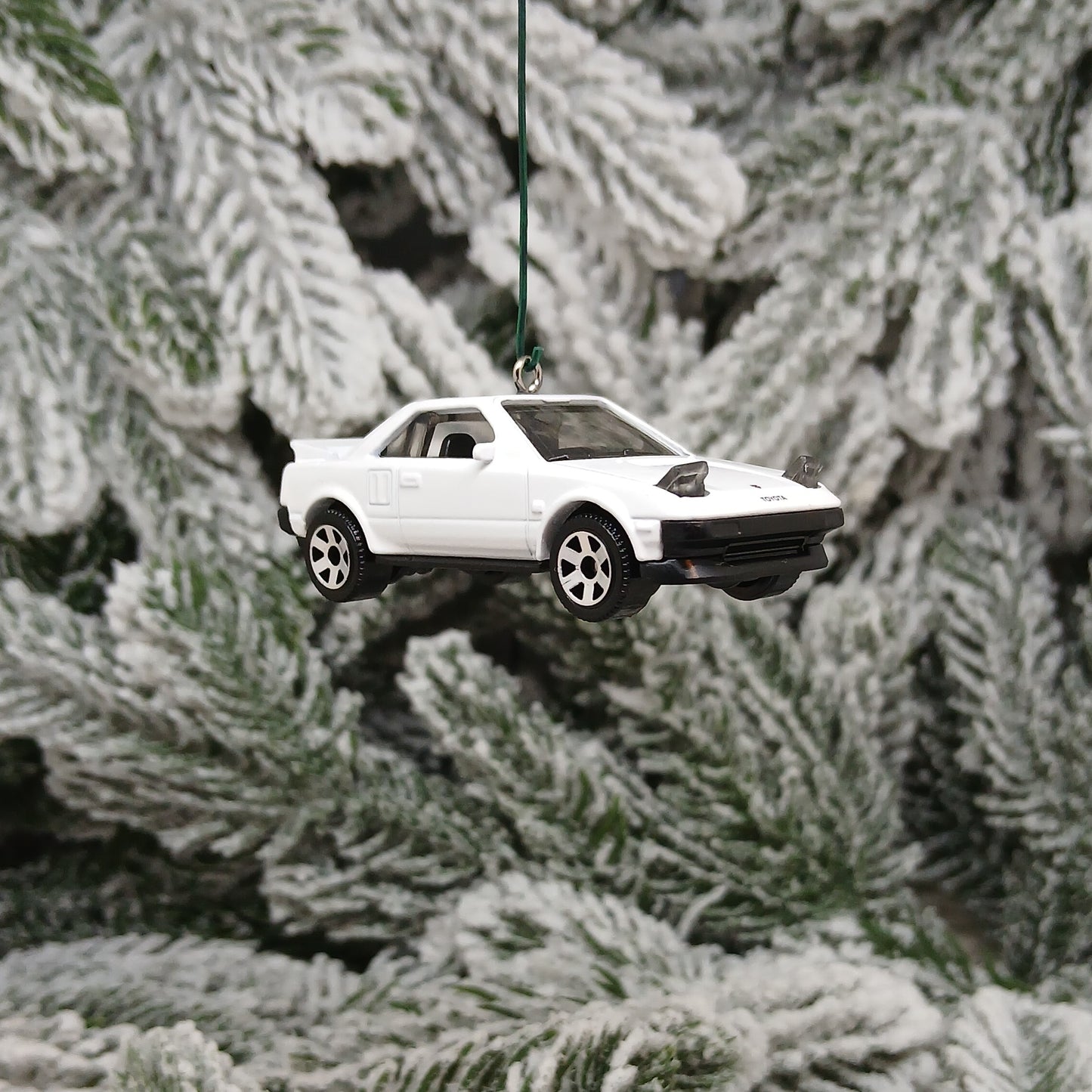 TOYOTA 1984 MR2 Ornament Christmas Gift Xmas Tree Decoration 1985-1989 White Blue Silver