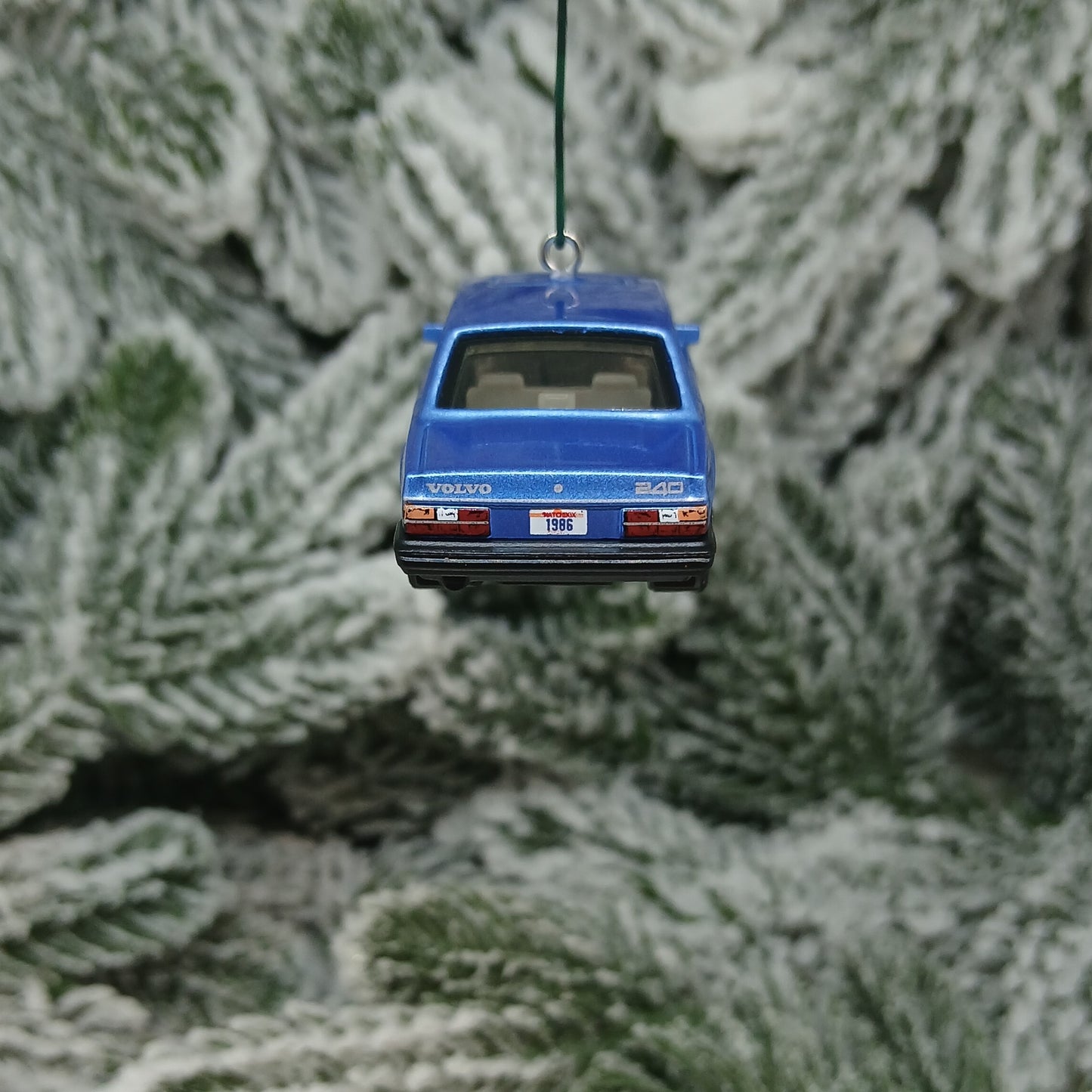 Volvo 1986 240 Ornament Christmas Tree Decoration Unique Gift Idea Medium Blue Light Yellow Dark Red