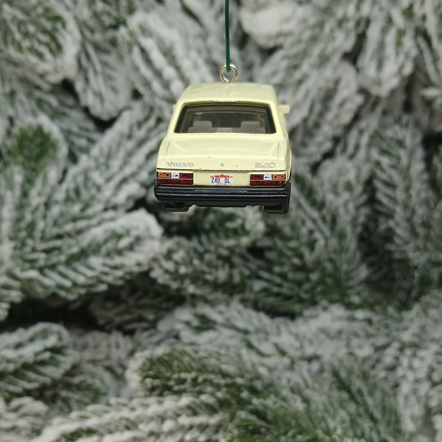 Volvo 1986 240 Ornament Christmas Tree Decoration Unique Gift Idea Medium Blue Light Yellow Dark Red