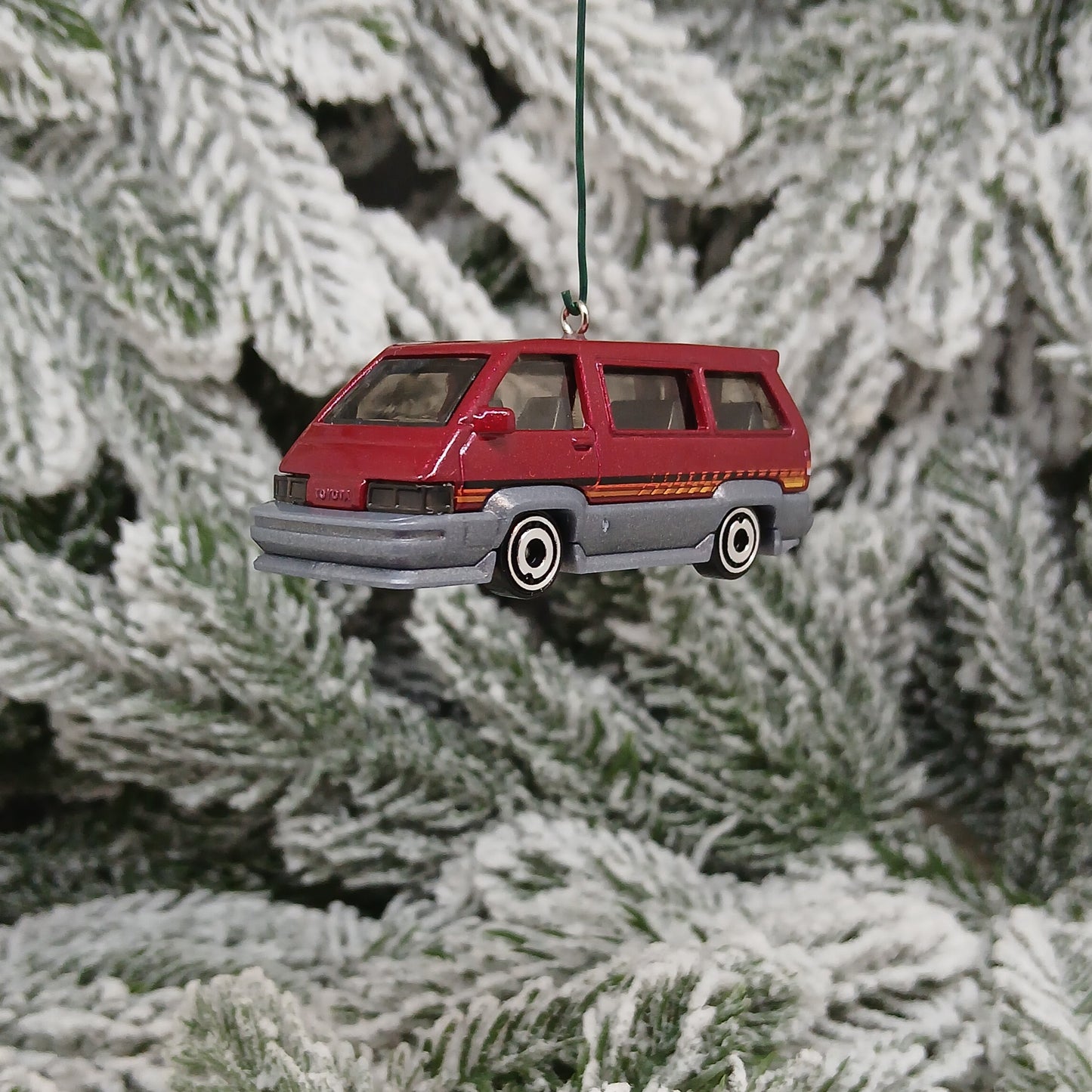 TOYOTA Van Ornament Christmas Gift Xmas Tree Decoration Red 1986