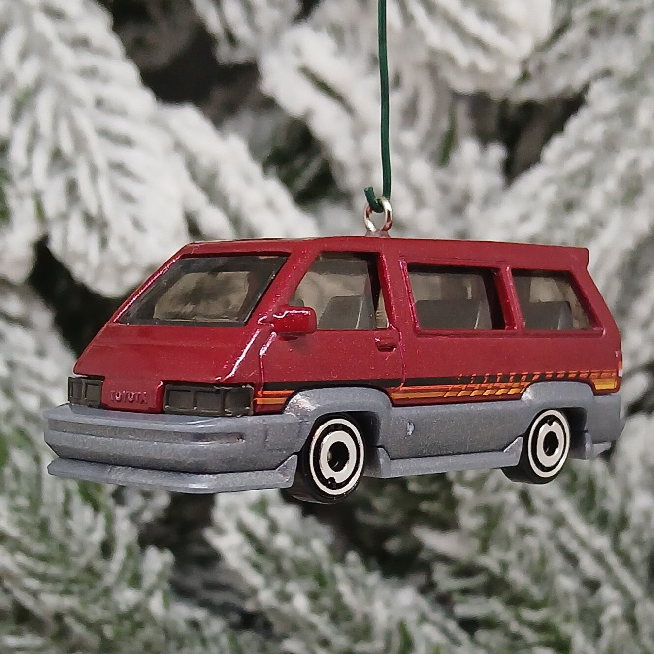 TOYOTA Van Ornament Christmas Gift Xmas Tree Decoration Red 1986