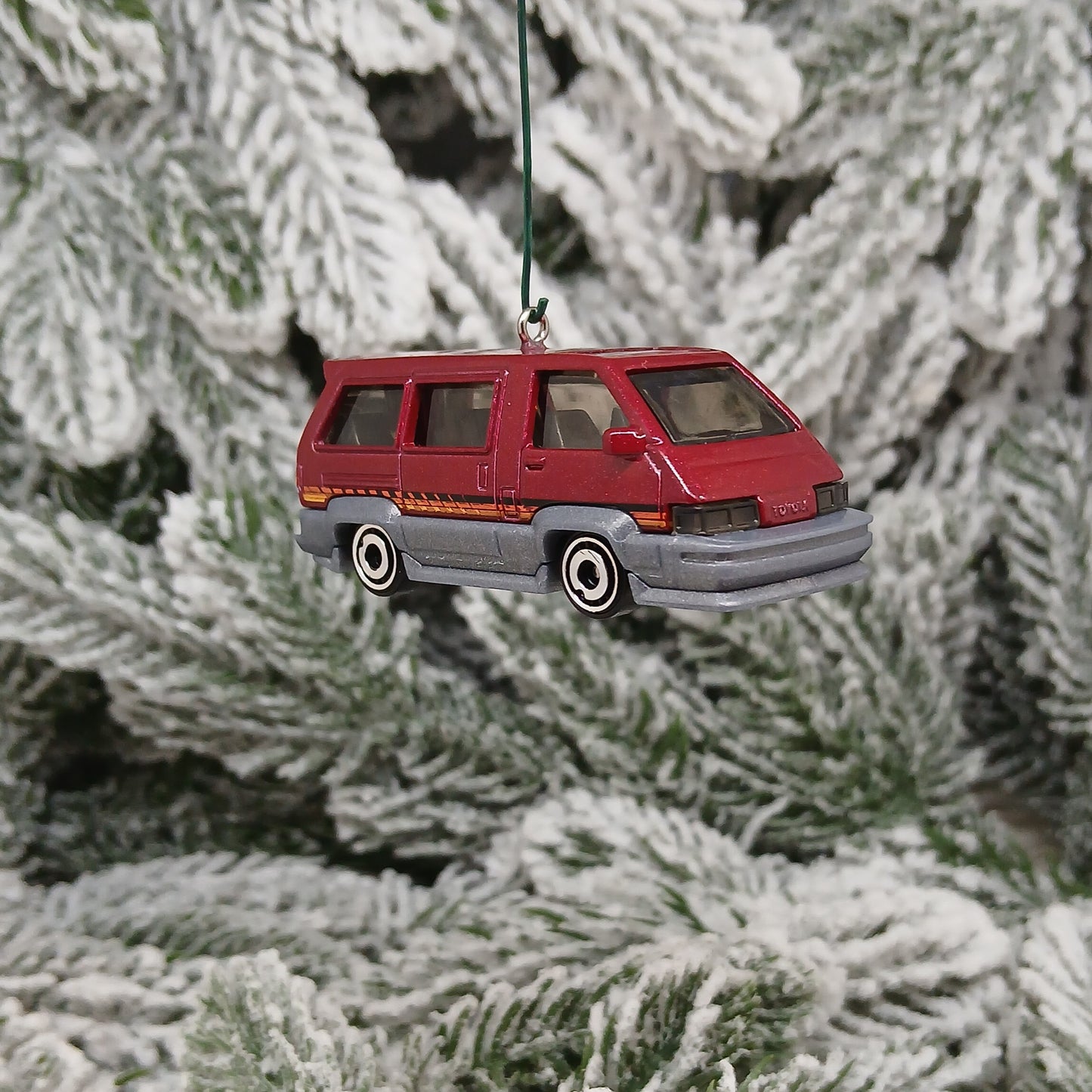 TOYOTA Van Ornament Christmas Gift Xmas Tree Decoration Red 1986
