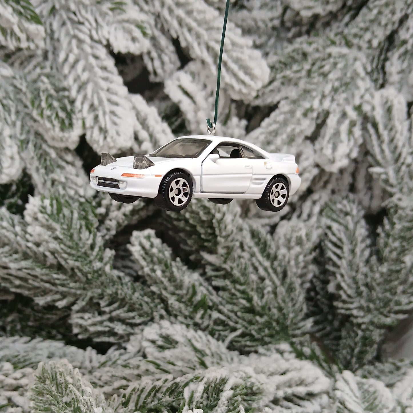 TOYOTA 1990/1991 MR2 Ornament Christmas Gift Xmas Tree Decoration White Doors Open