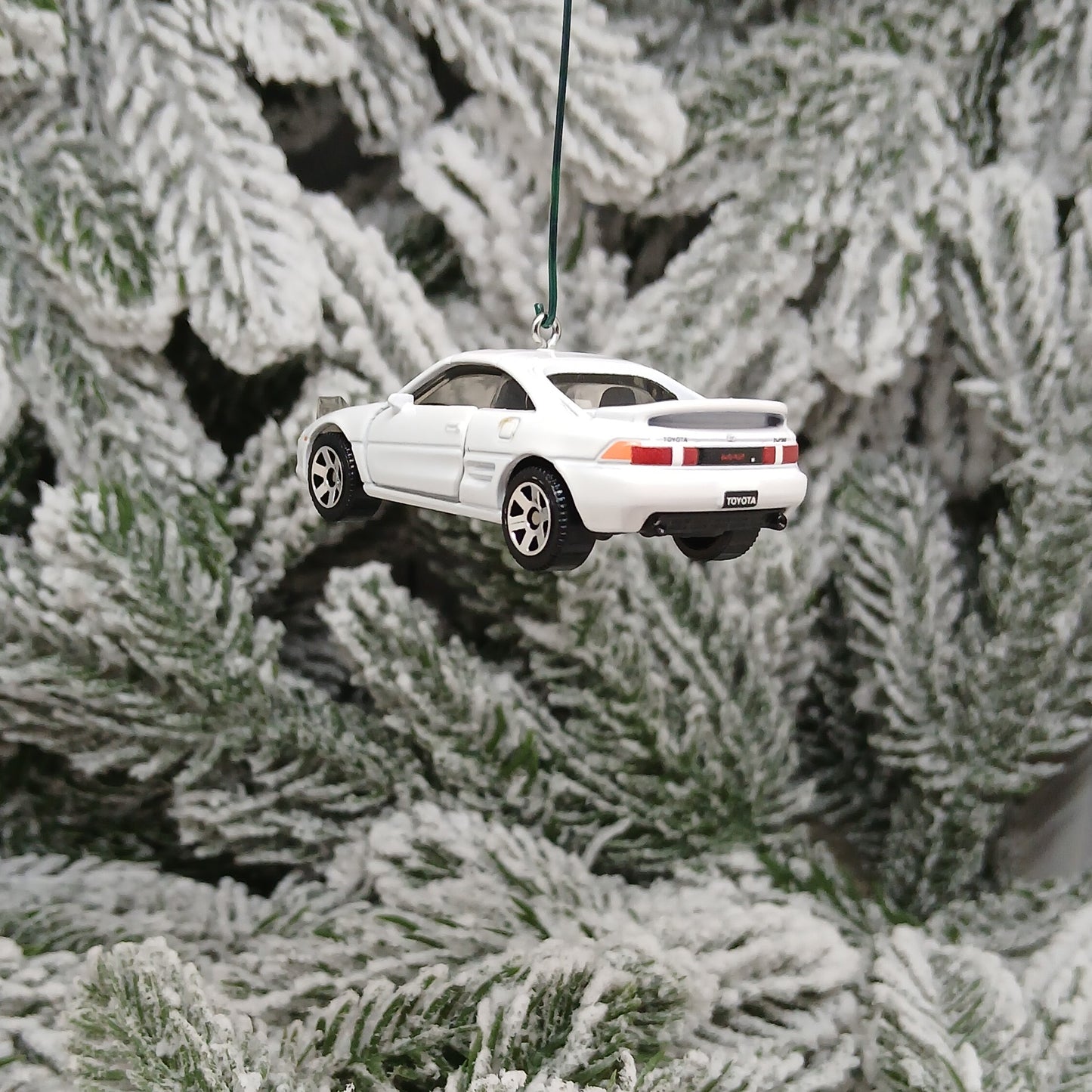 TOYOTA 1990/1991 MR2 Ornament Christmas Gift Xmas Tree Decoration White Doors Open