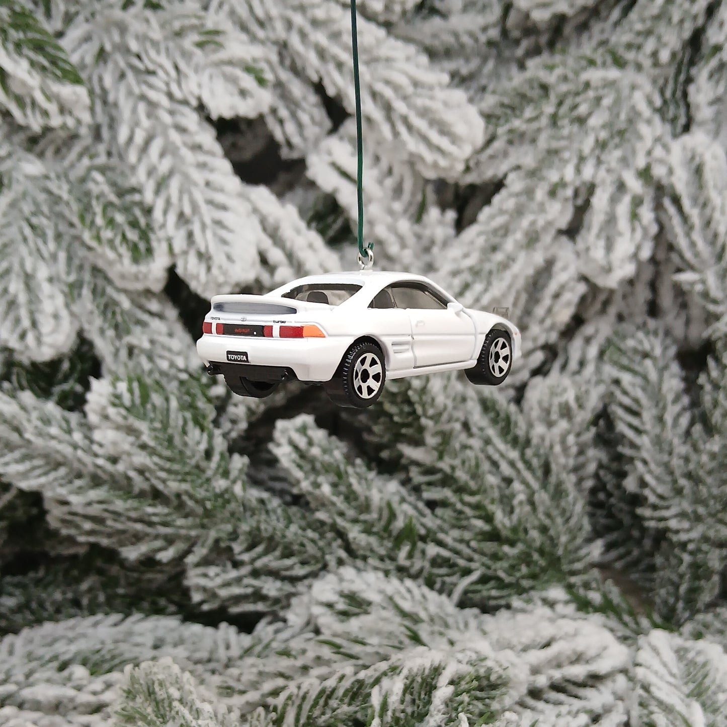TOYOTA 1990/1991 MR2 Ornament Christmas Gift Xmas Tree Decoration White Doors Open
