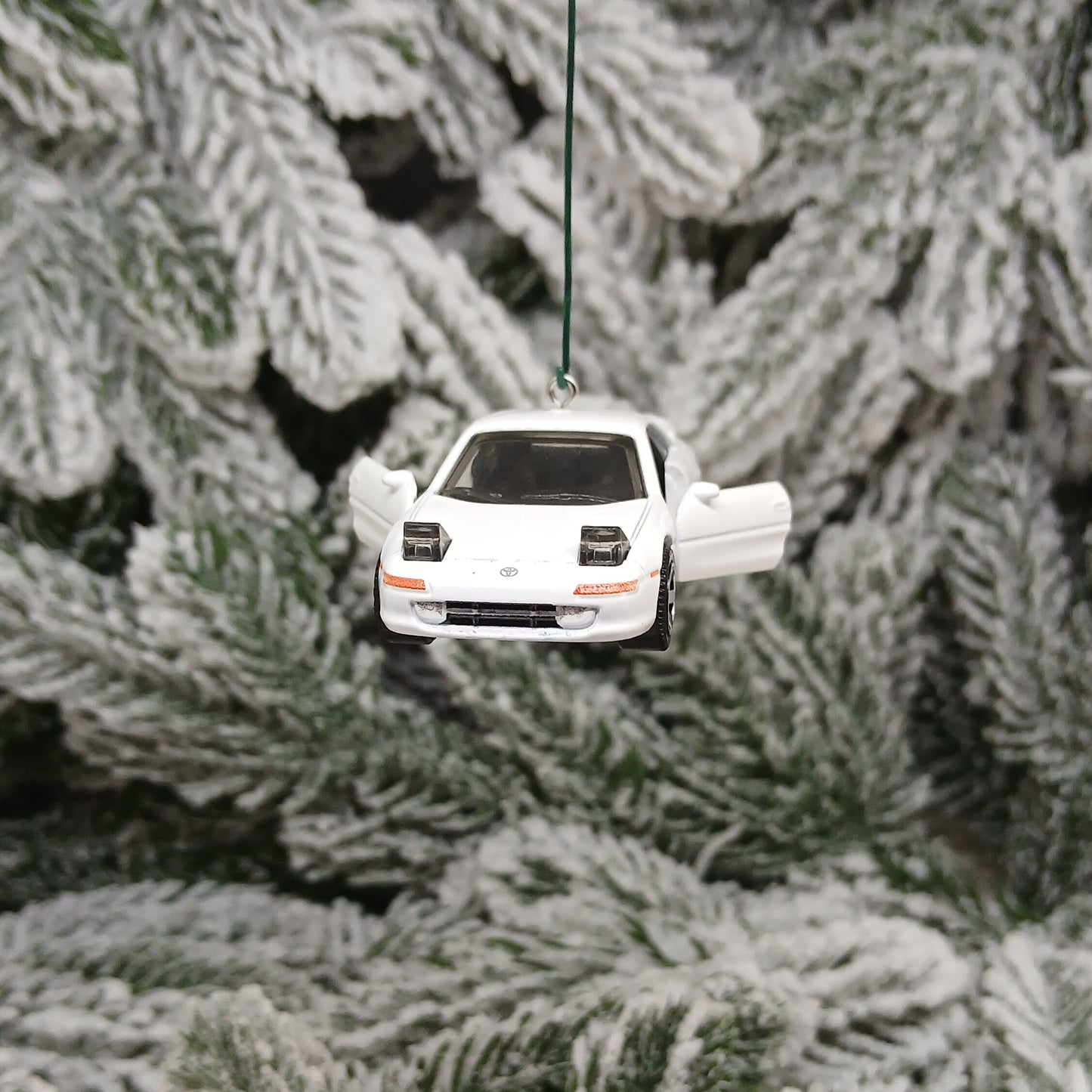 TOYOTA 1990/1991 MR2 Ornament Christmas Gift Xmas Tree Decoration White Doors Open