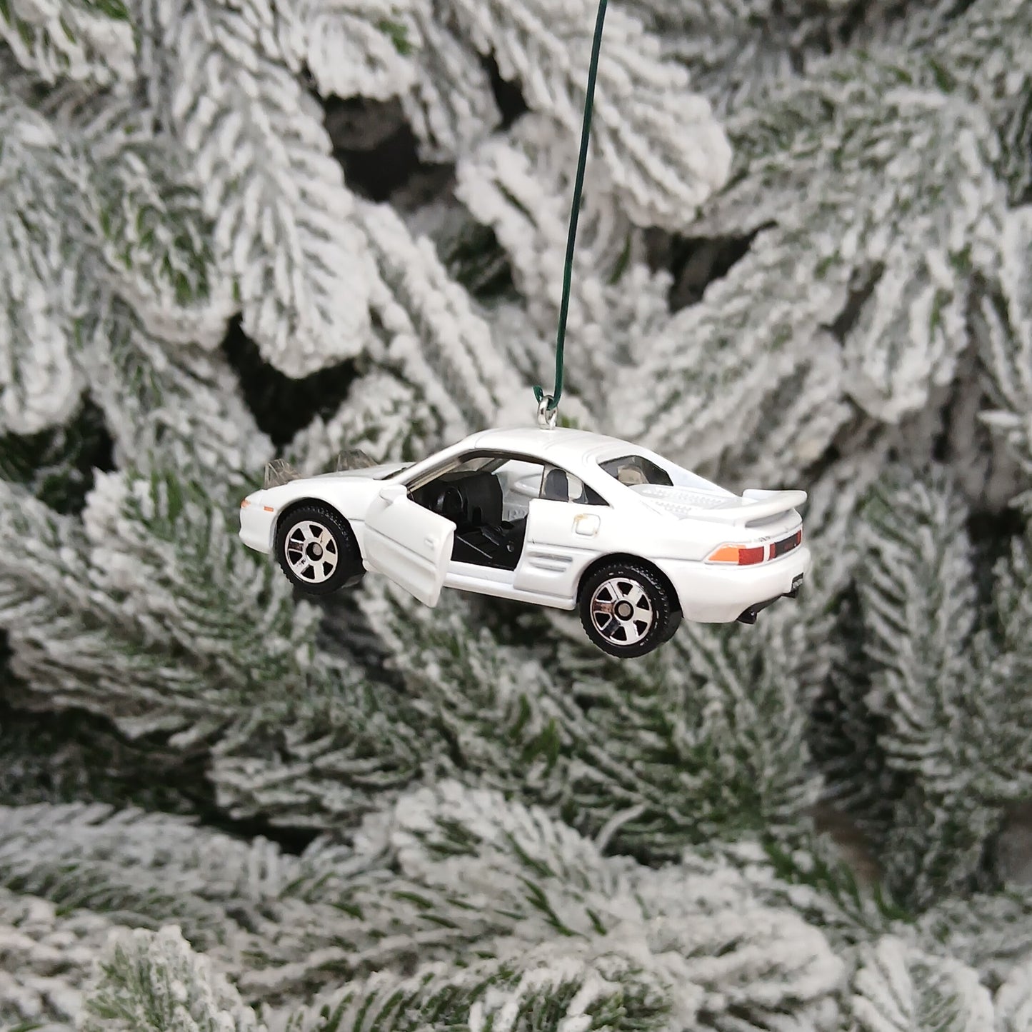 TOYOTA 1990/1991 MR2 Ornament Christmas Gift Xmas Tree Decoration White Doors Open