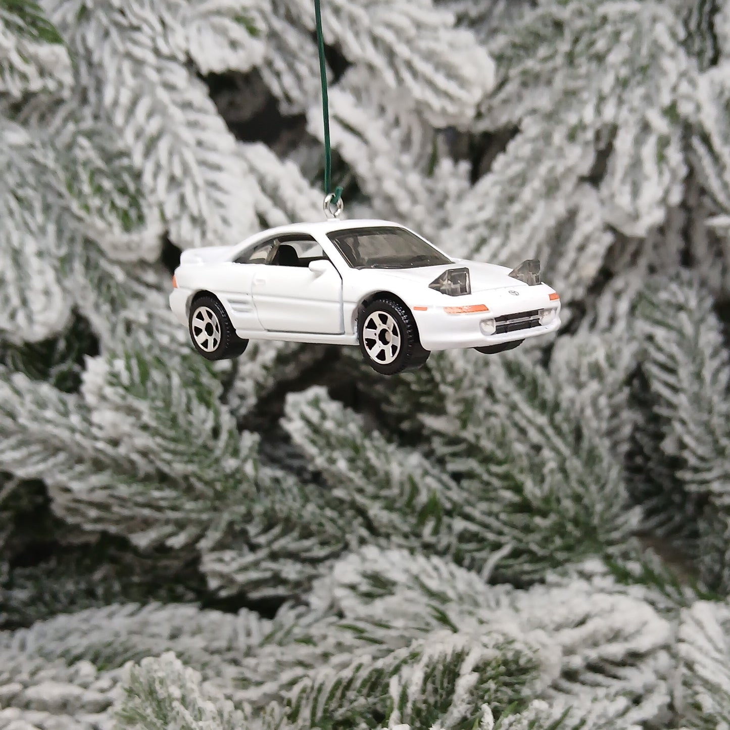 TOYOTA 1990/1991 MR2 Ornament Christmas Gift Xmas Tree Decoration White Doors Open