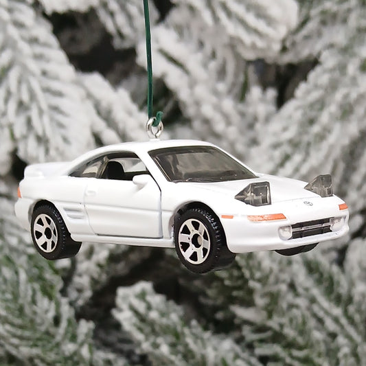 TOYOTA 1990/1991 MR2 Ornament Christmas Gift Xmas Tree Decoration White Doors Open