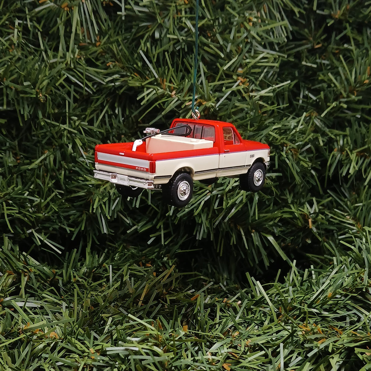 Ford F-250 Christmas Ornament 1991 F250 XLT Pickup Truck Unique Gift Idea Xmas Decoration 3 inch Blue/Tan (Copy)
