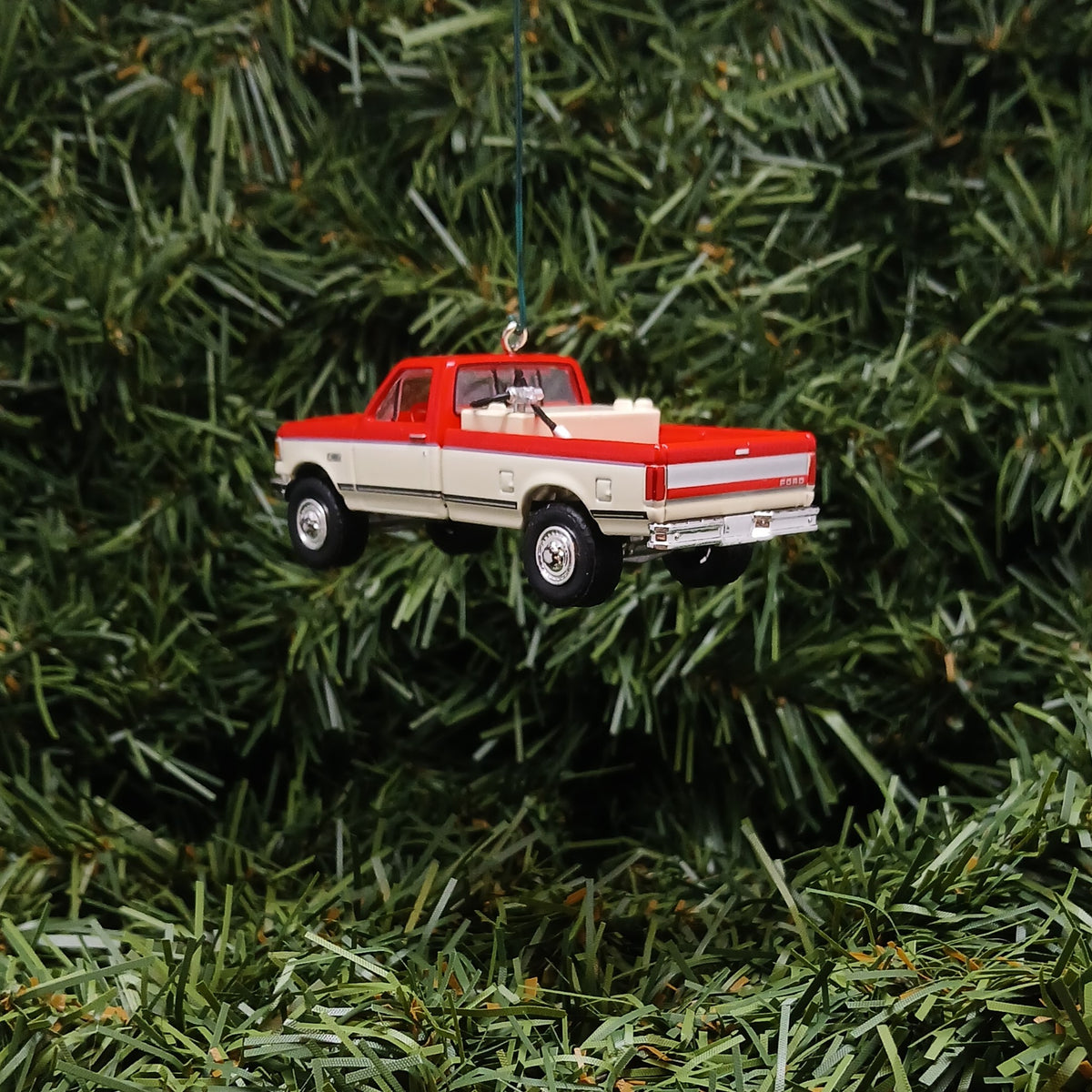 Ford F-250 Christmas Ornament 1991 F250 XLT Pickup Truck Unique Gift Idea Xmas Decoration 3 inch Blue/Tan (Copy)
