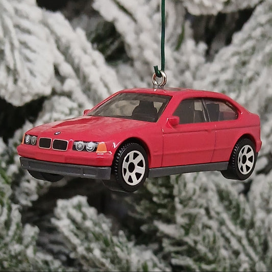 BMW 318TI Ornament Christmas Gift Unique Car Xmas Tree Decoration 1995 Hatchback Red