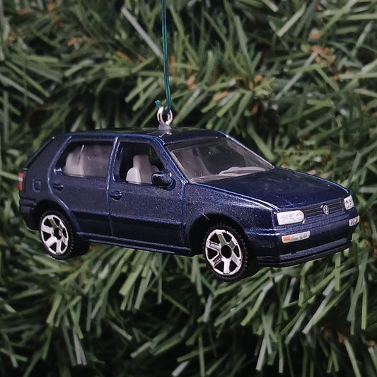 VW Golf 1995 MK3 Ornament Christmas Gift Idea Volkswagen Xmas Tree Decoration Blue Licensed