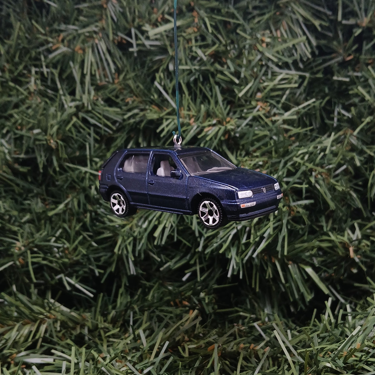 VW Golf 1995 MK3 Ornament Christmas Gift Idea Volkswagen Xmas Tree Decoration Blue Licensed