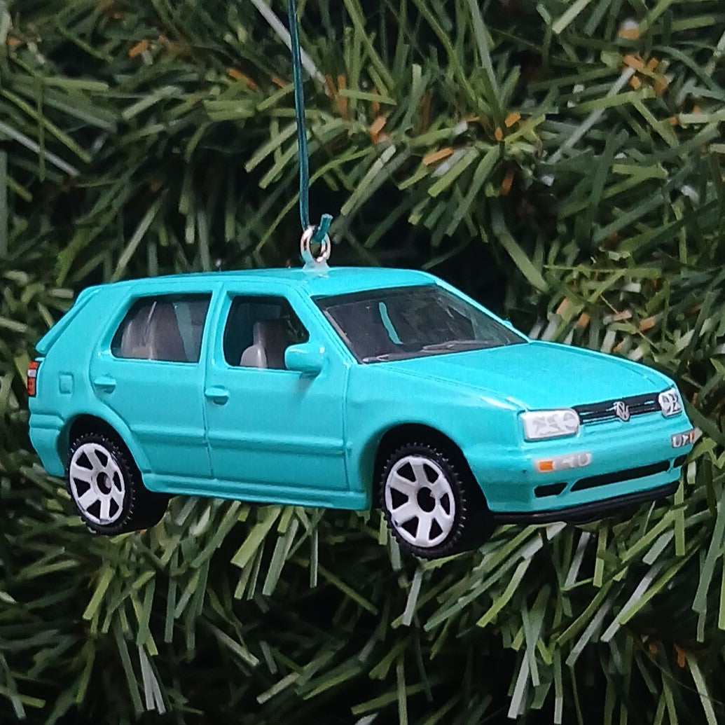 VW Golf 1995 MK3 Ornament Christmas Gift Idea Volkswagen Xmas Tree Decoration Teal Licensed (Copy)