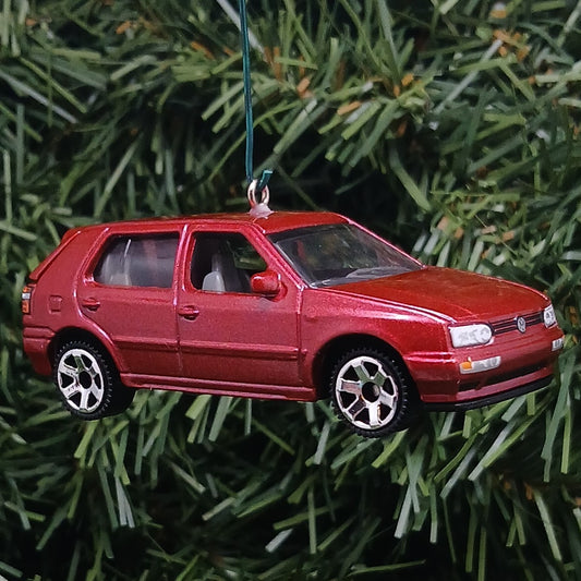 VW Golf 1995 MK3 Ornament Christmas Gift Idea Volkswagen Xmas Tree Decoration Red Licensed (Copy) (Copy)