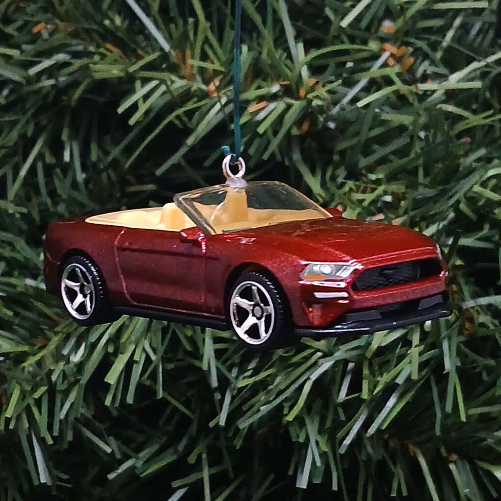 Ford Mustang 2018 Christmas Ornament Xmas Tree Decoration Gift Idea Convertible Blue Dark Red
