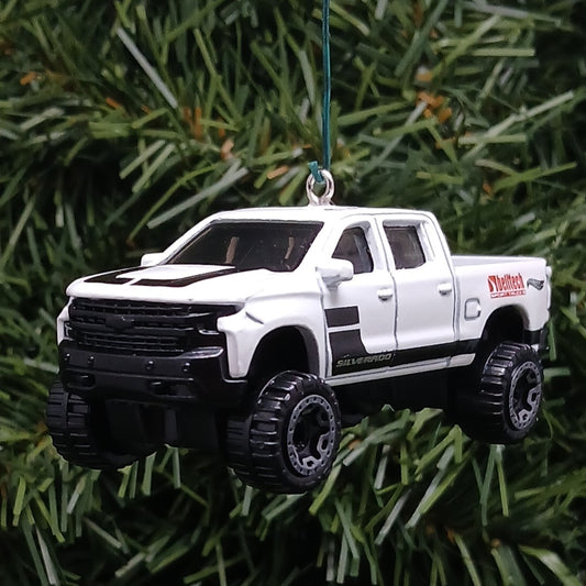 CHEVY SILVERADO Ornament Christmas Gift Idea 2019 Chevrolet Pickup Truck Xmas Tree Decoration White