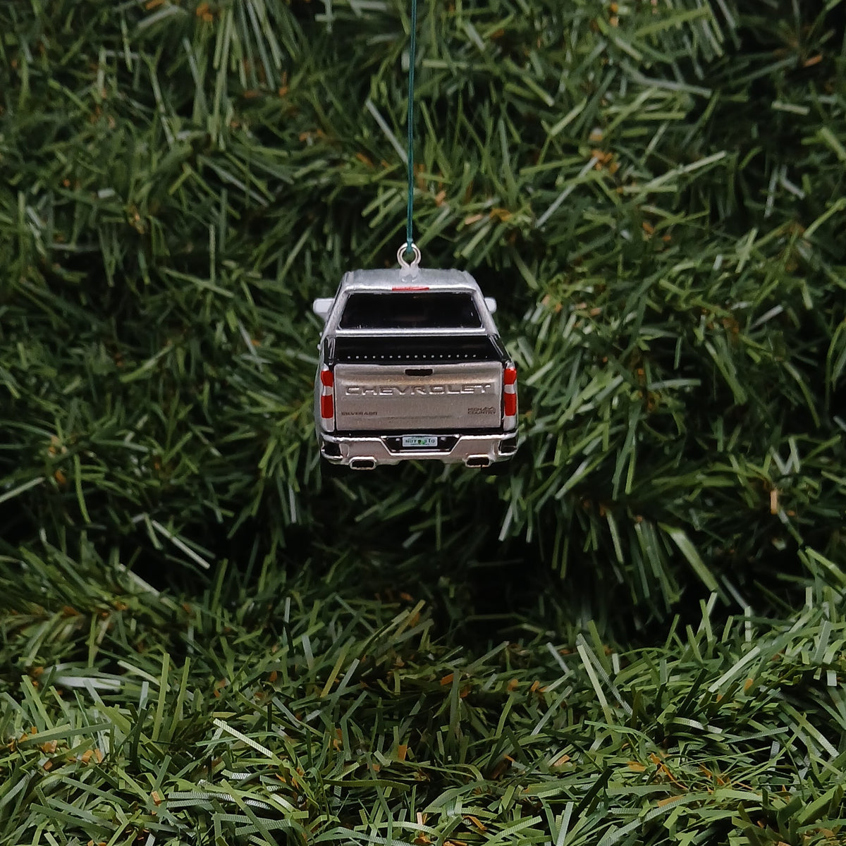 Chevy Silverado Ornament 2019 Christmas Gift Chevrolet Truck 2020 2021 Xmas Tree Decoration Silver Ice