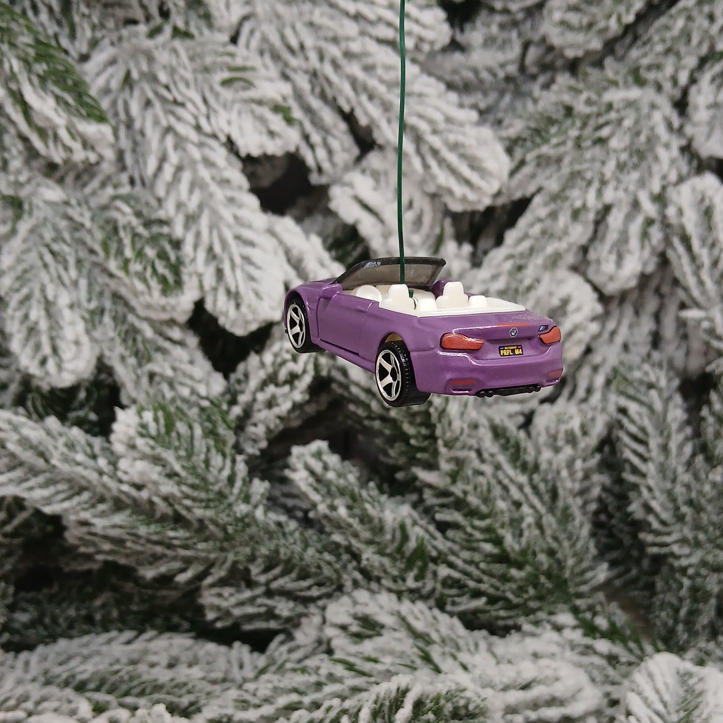 BMW M4 Ornament Christmas Tree Gift Decoration Cabriolet Convertible Doors Open 2020 Purple