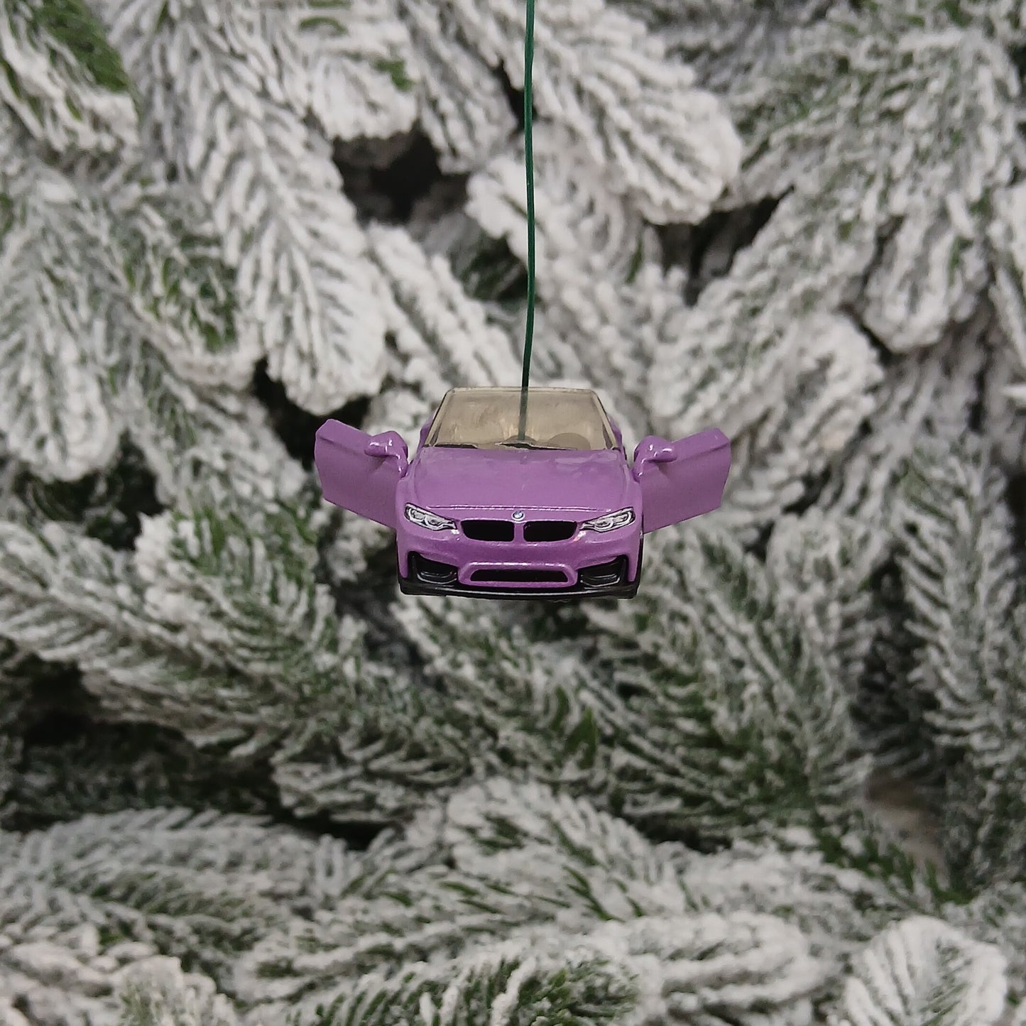 BMW M4 Ornament Christmas Tree Gift Decoration Cabriolet Convertible Doors Open 2020 Purple