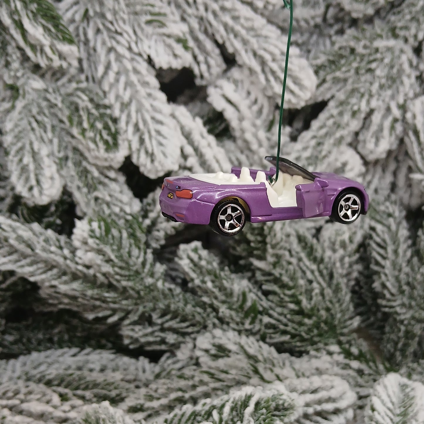 BMW M4 Ornament Christmas Tree Gift Decoration Cabriolet Convertible Doors Open 2020 Purple