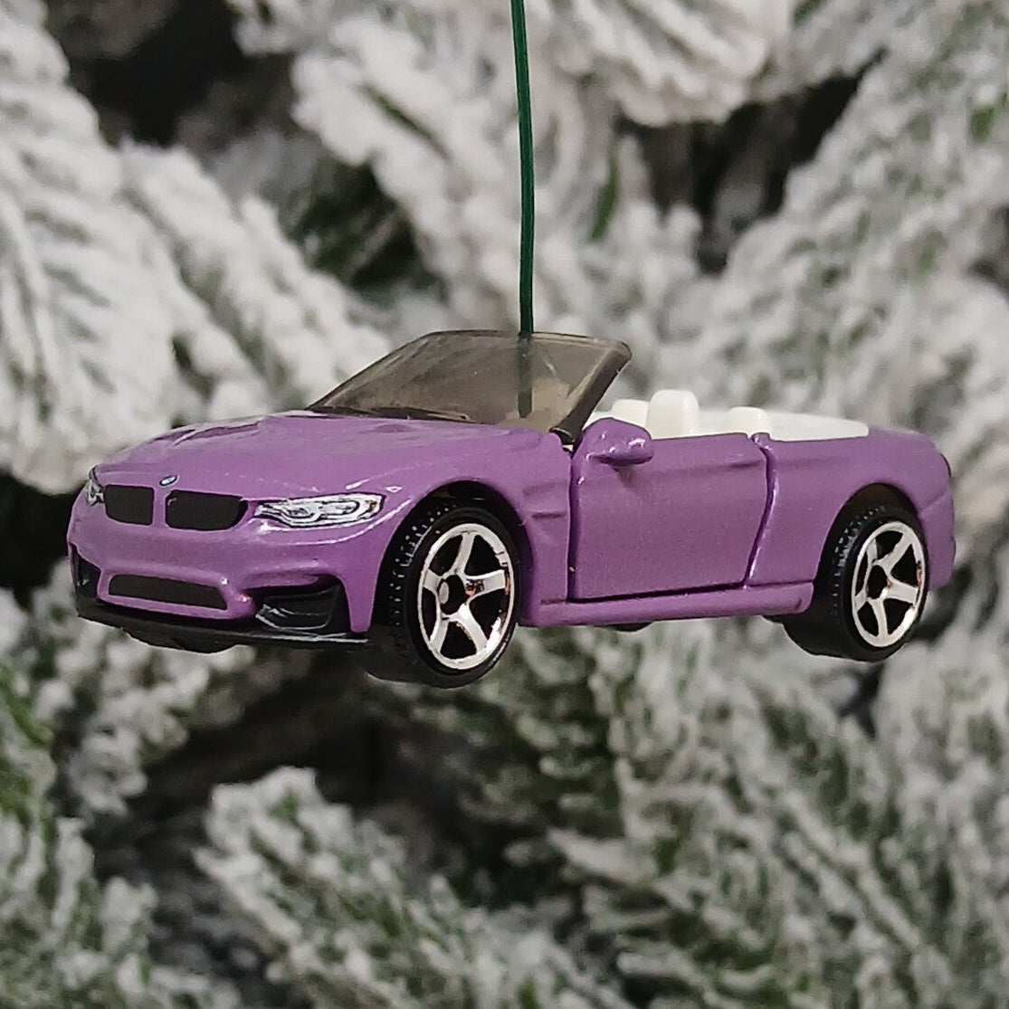 BMW M4 Ornament Christmas Tree Gift Decoration Cabriolet Convertible Doors Open 2020 Purple