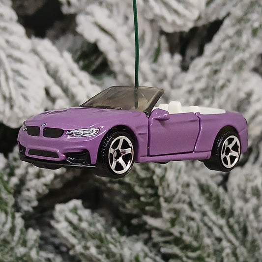 BMW M4 Ornament Christmas Tree Gift Decoration Cabriolet Convertible Doors Open 2020 Purple