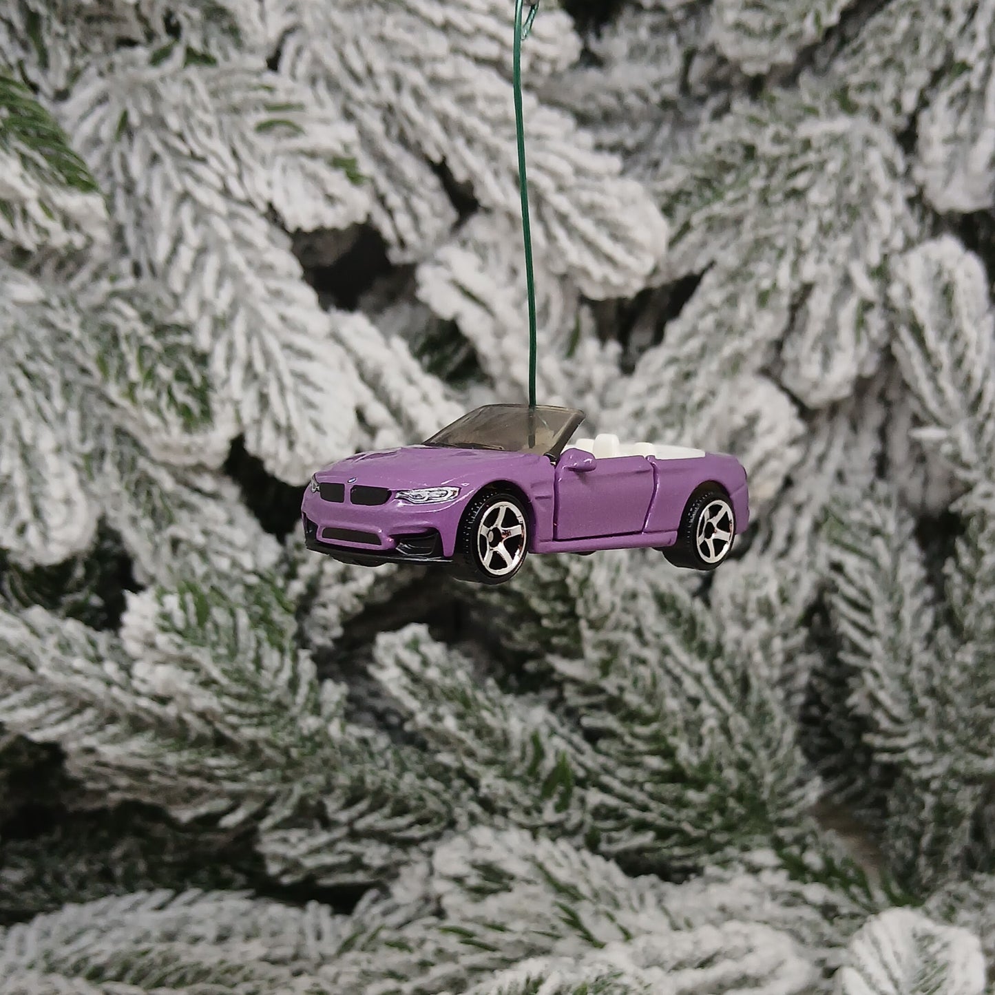 BMW M4 Ornament Christmas Tree Gift Decoration Cabriolet Convertible Doors Open 2020 Purple